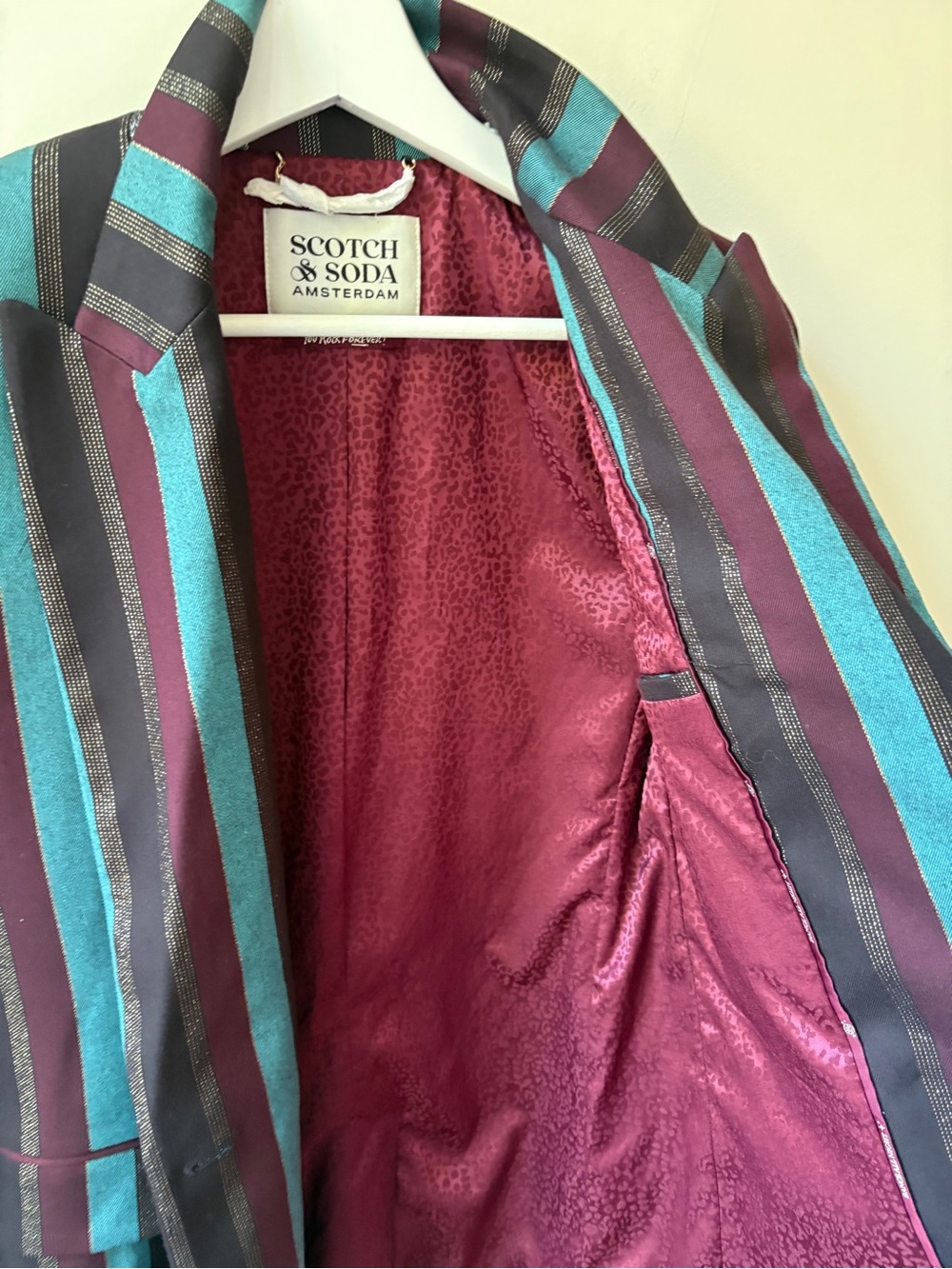 Scotch & Soda Metallic Striped Double-Breasted Blazer - Picture 12 of 16